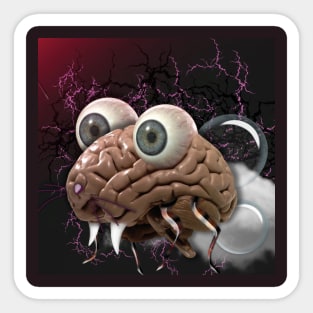 Mr Brain Creepy Art Sticker